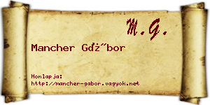 Mancher Gábor névjegykártya